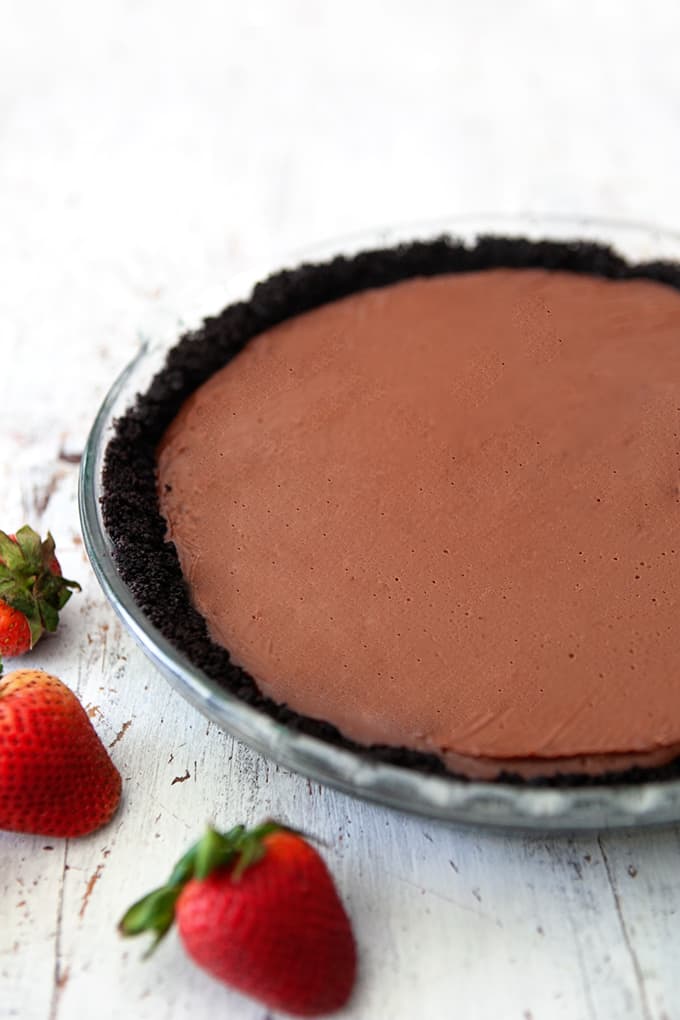 Chocolate Pudding Pie without cream topping