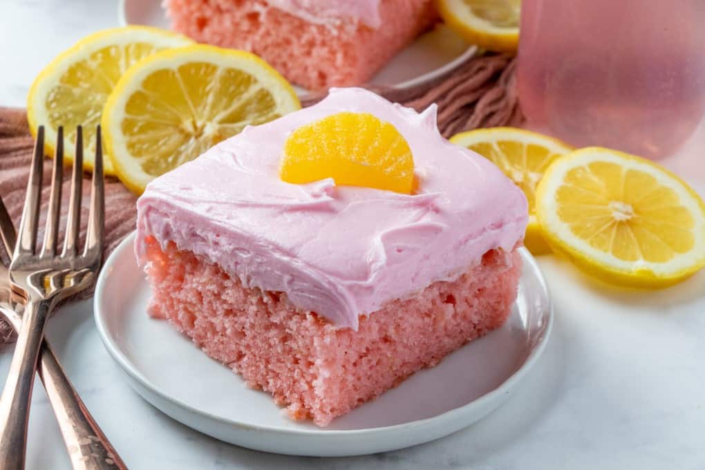 Horizontal of pink lemonade cake
