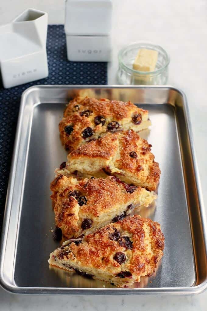 Scones on a baking sheet