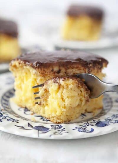 Boston Cream Poke Cake hero.