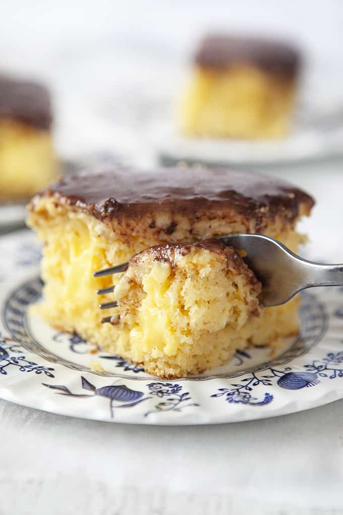 Boston Cream Poke Cake