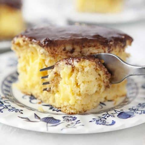 Boston Cream Poke Cake