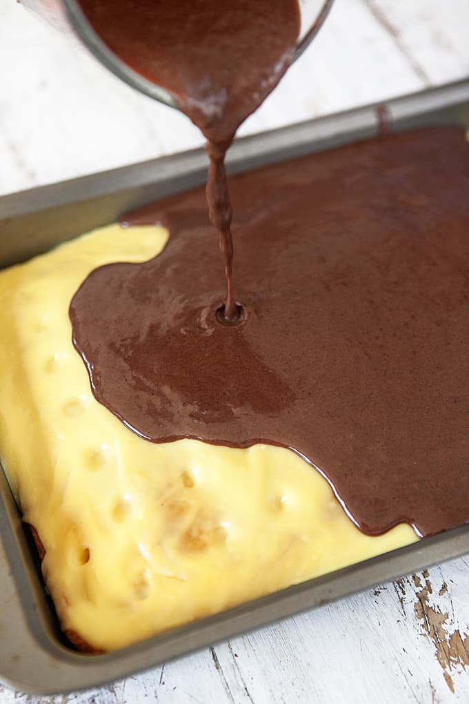 Boston Cream Poke Cake - Noshing With the Nolands