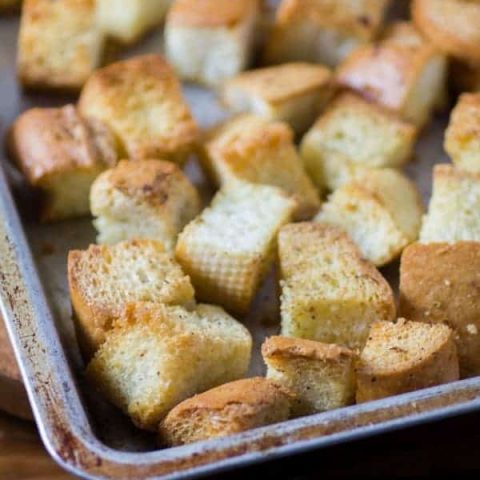 Leftover Bread Croutons
