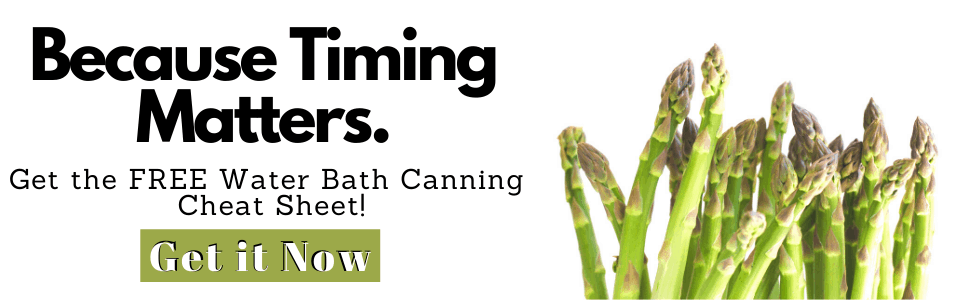 Water Bath Canning Cheat Sheet