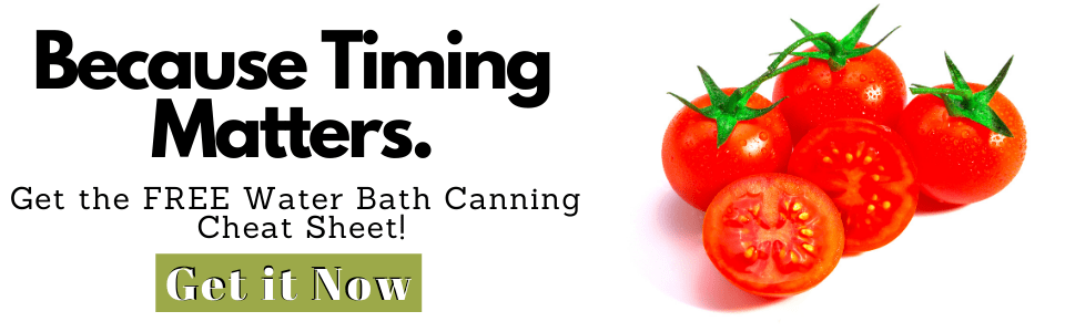 Water Bath Canning Cheat Sheet