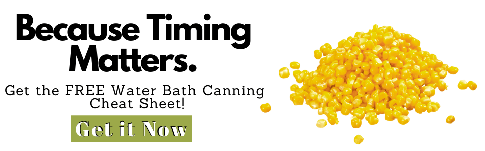Water Bath Canning Cheat Sheet