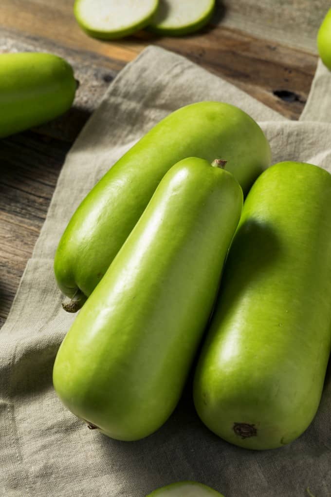 Raw Green Organic Opo Squash Ready to Cook