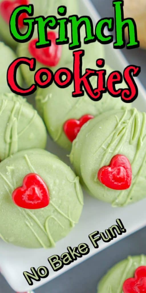 Easy No-Bake Grinch Cookies Pin