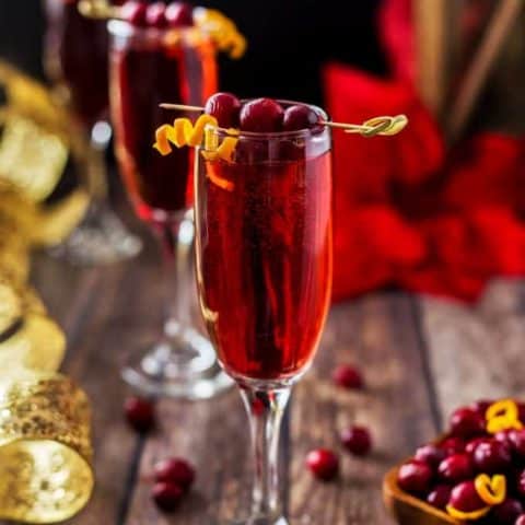 Poinsettia Drink (A Champagne Cocktail)