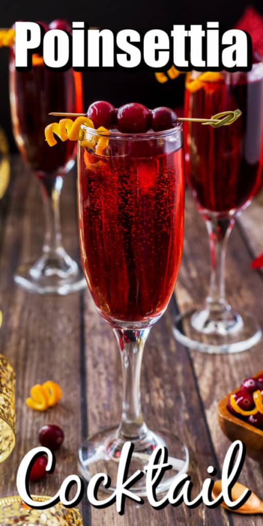 Poinsettia Drink (A Champagne Cocktail) Pin