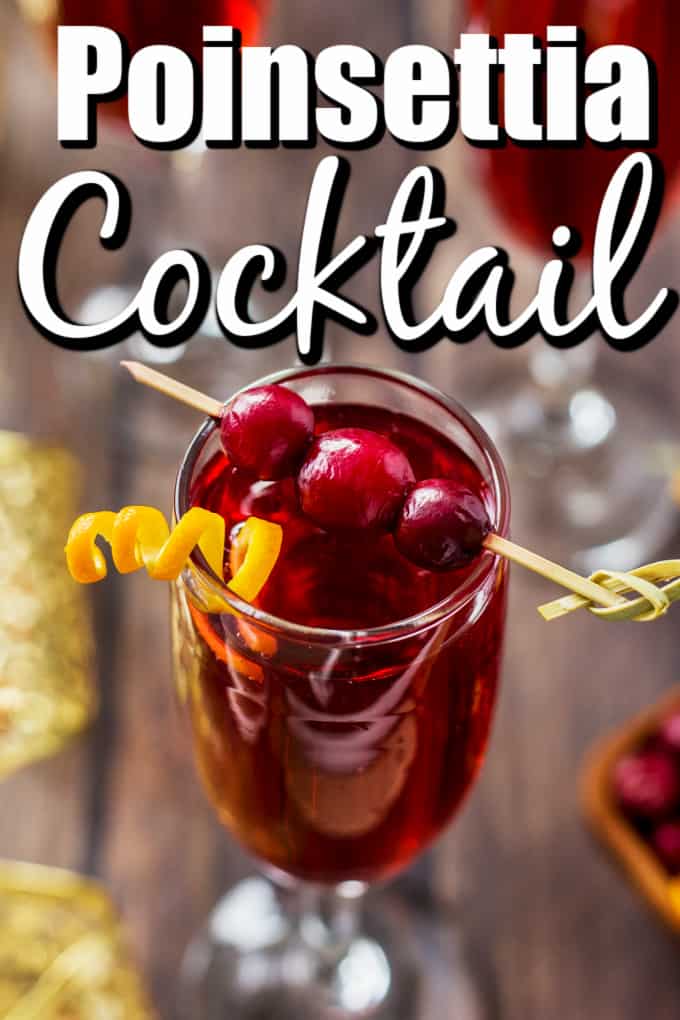 Poinsettia Drink (A Champagne Cocktail) Pin