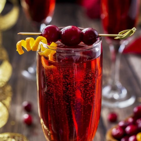 Poinsettia Cocktail close-up.