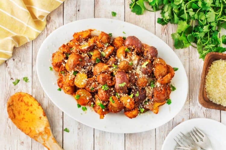 Red Pesto Potatoes - Easy Side Dish - Noshing With the Nolands