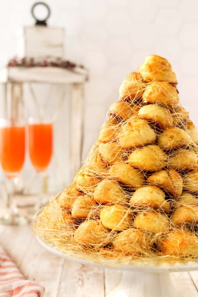 Closer look of a croquembouche