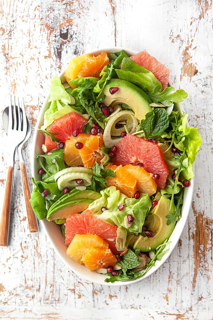 Winter Citrus Salad on a platter