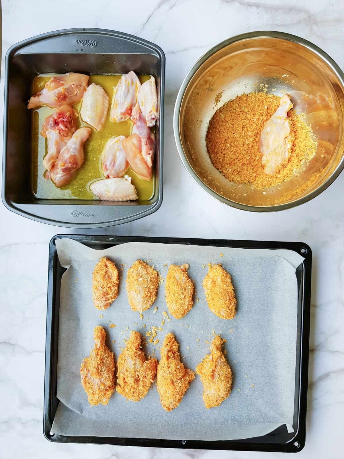 Step by step for making Baked Garlic Parmesan Chicken Wings
