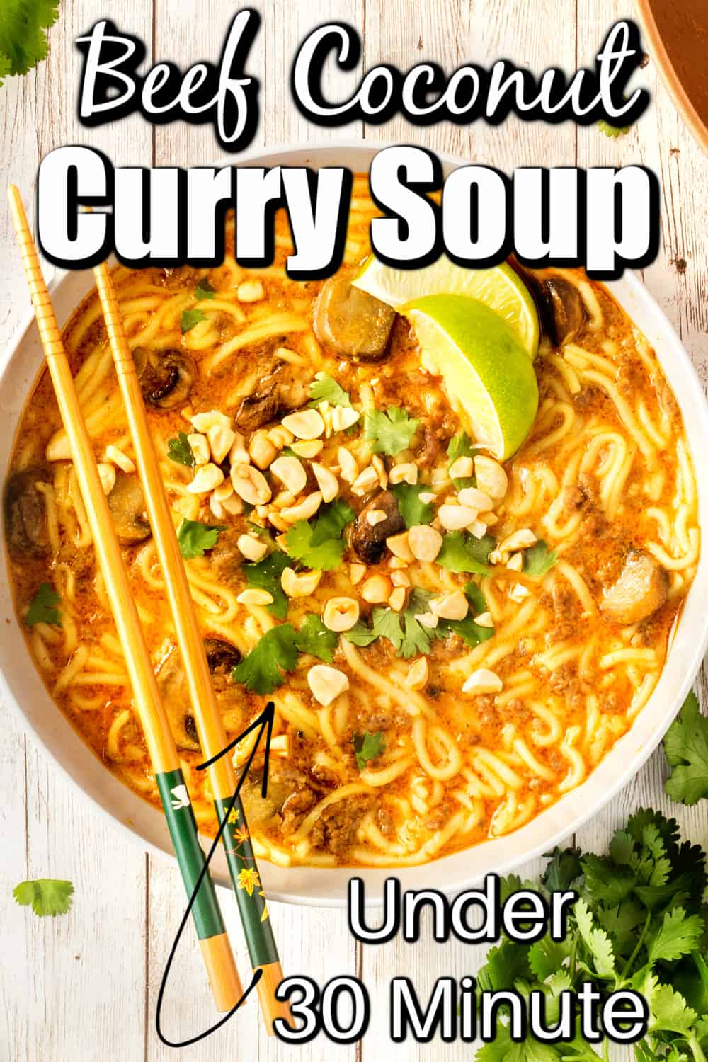 30 Minute Beef Coconut Curry Soup Pin
