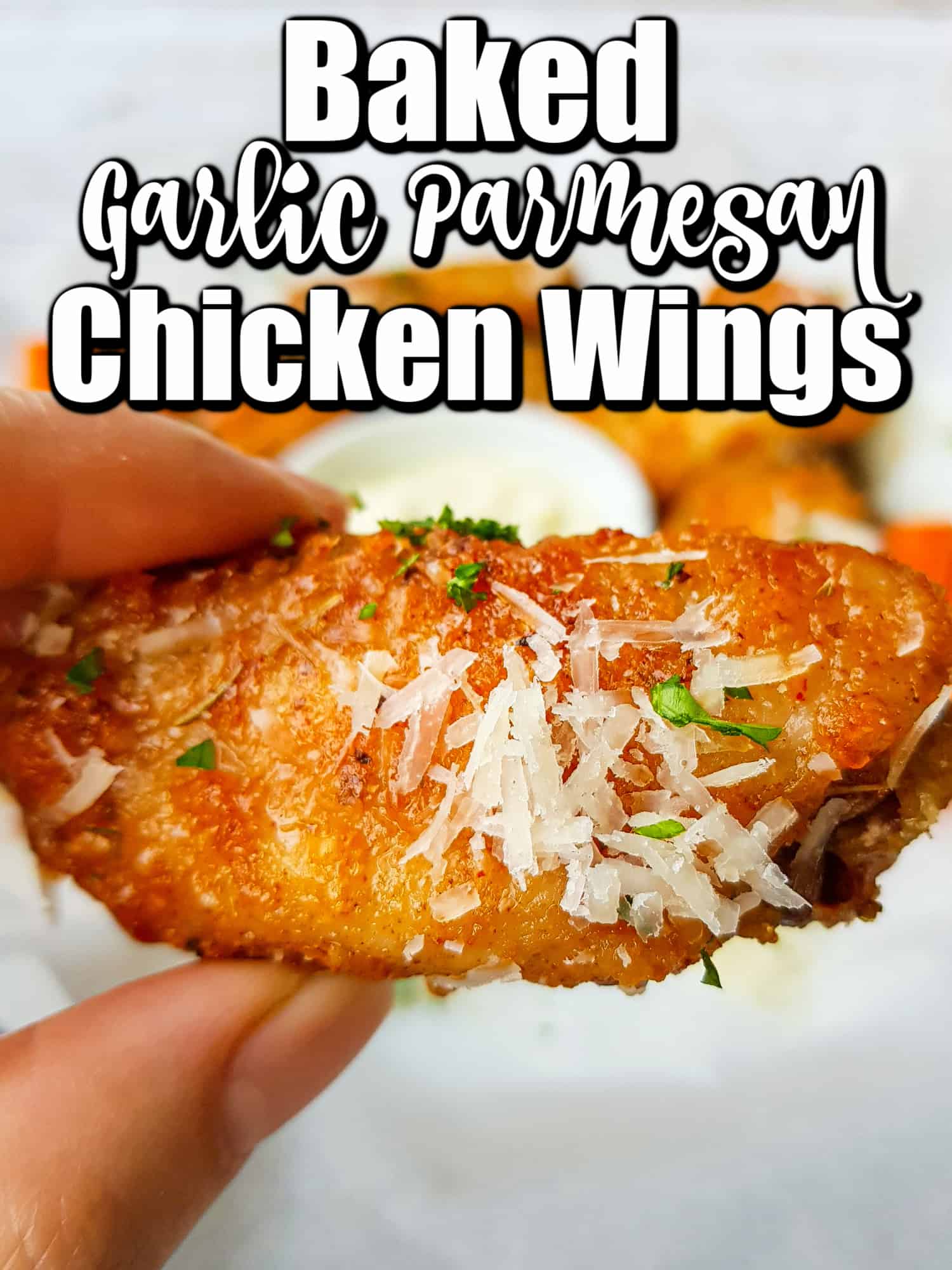 Baked Garlic Parmesan Chicken Wings Pin