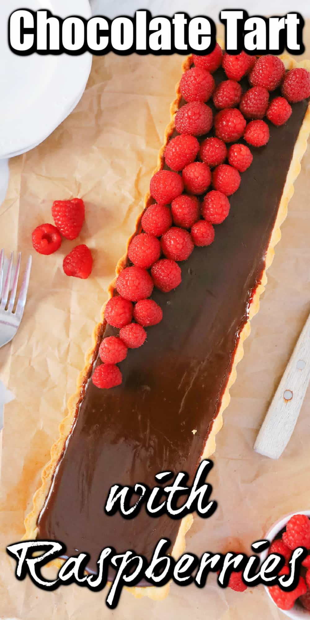 Delicious Chocolate Tart with Raspberries Pin