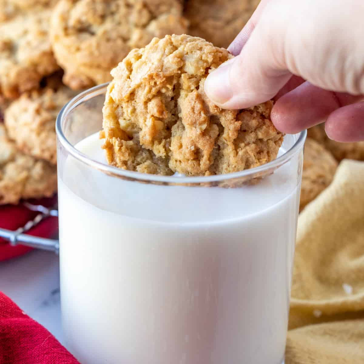 Dunking a Better Than Dad's Copycat Oatmeal Cookie in milk