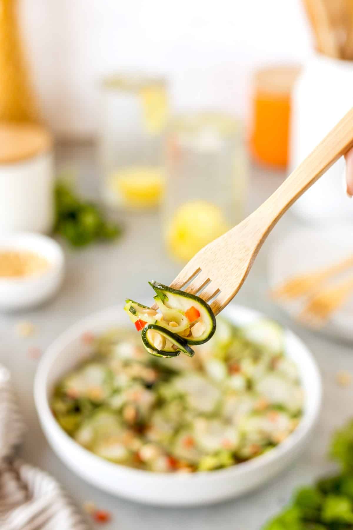 Forkful of Asian Cucumber Salad