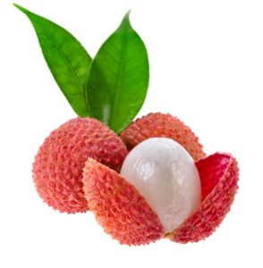 Lychee fruit with one opened