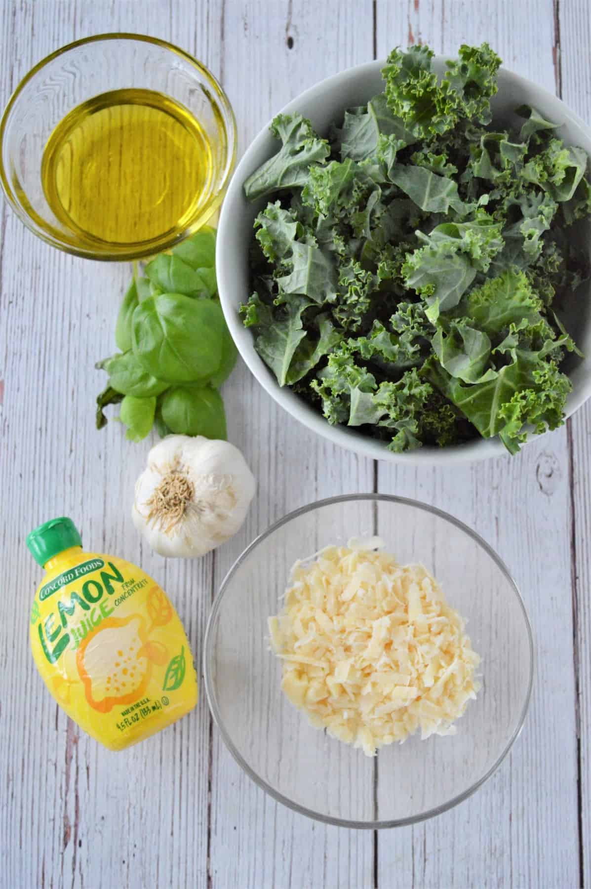 Ingredients for kale pesto