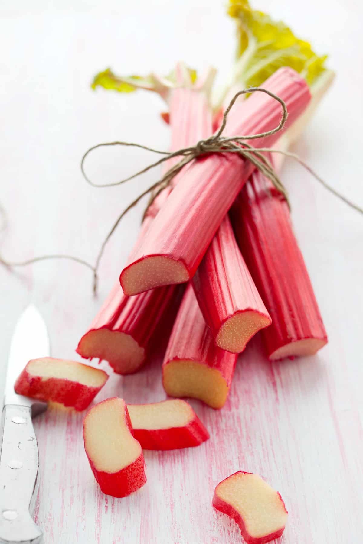 Bunch of fresh rhubarb