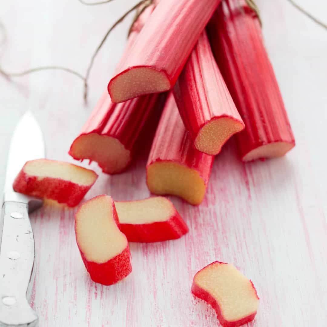 Bunch of fresh rhubarb