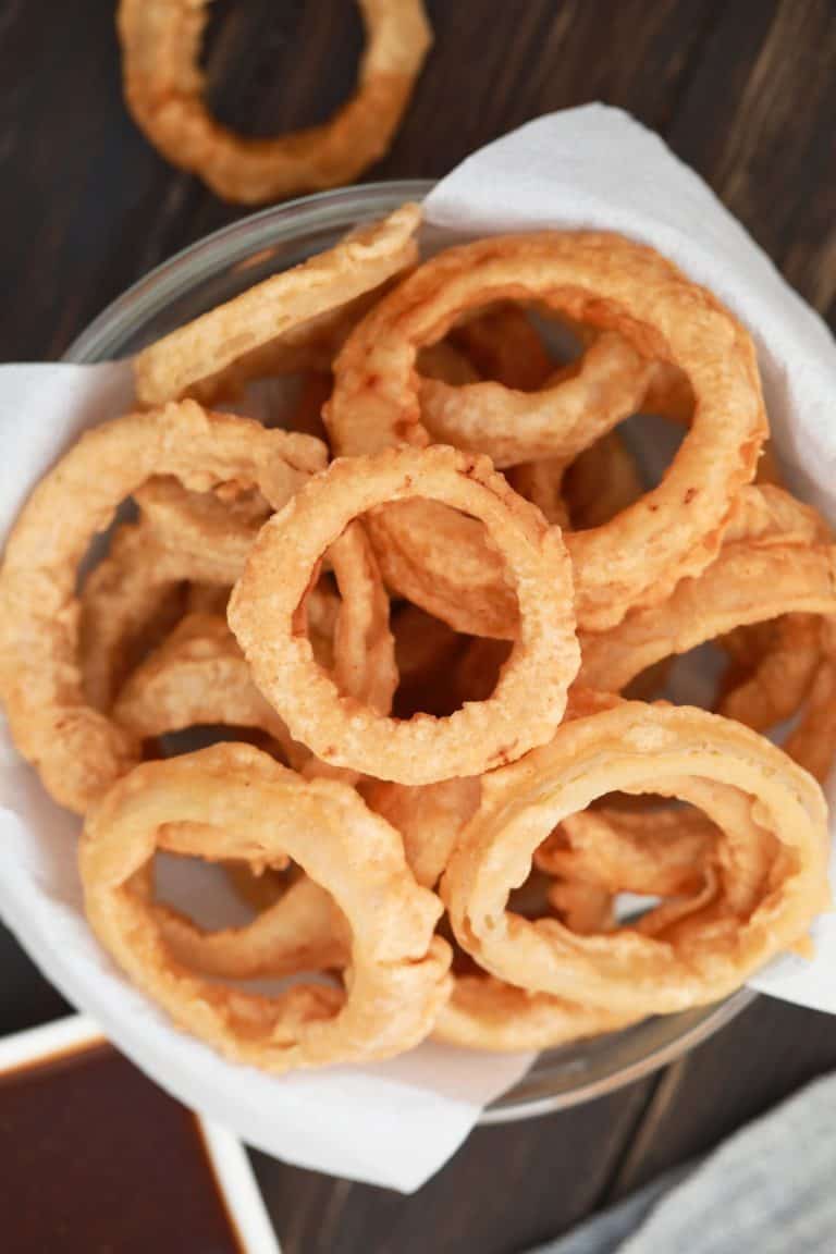 Beer Battered Onion Rings with Southern BBQ Sauce
