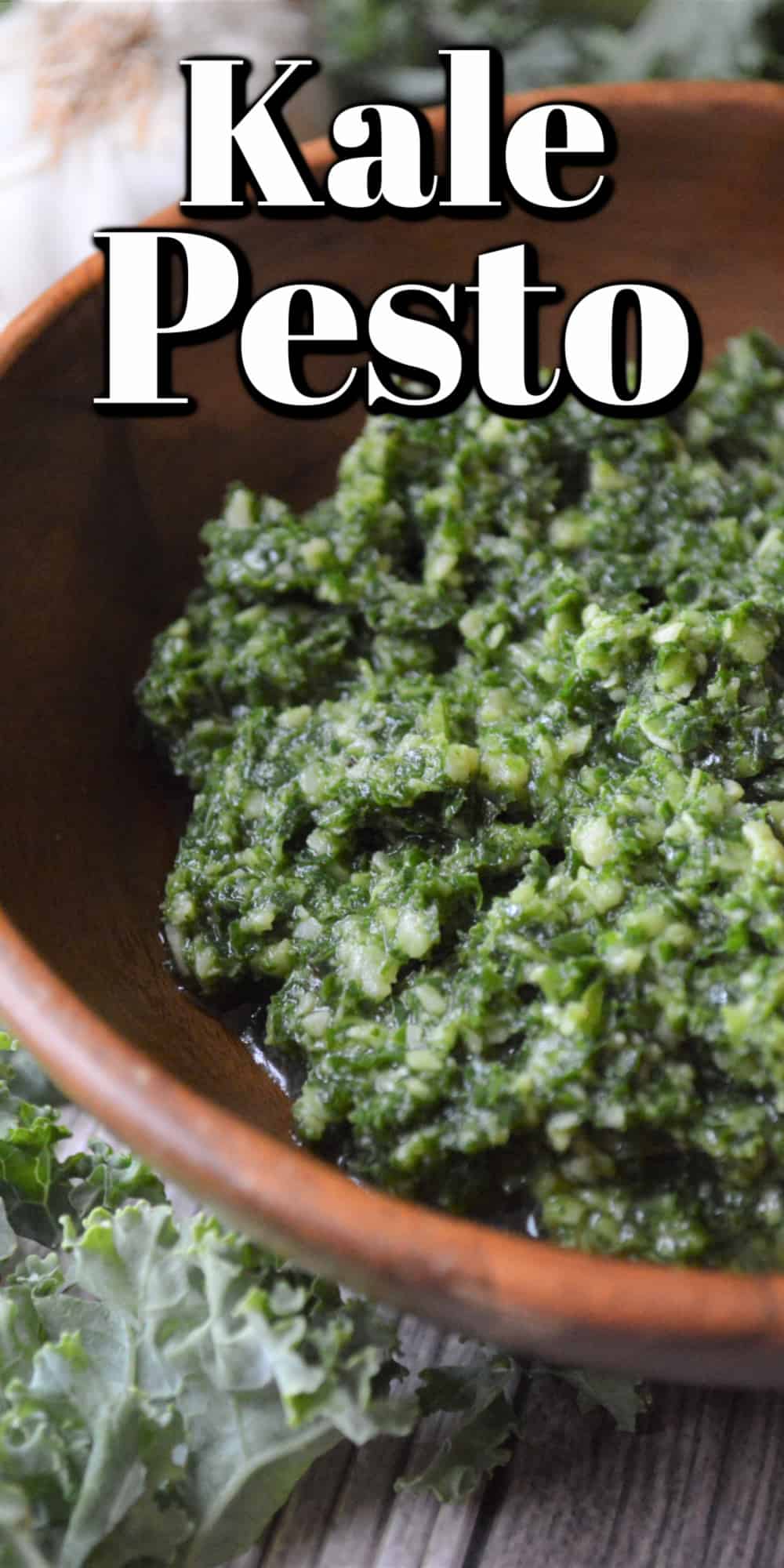 Deliciously Easy Kale Pesto Recipe Pin.