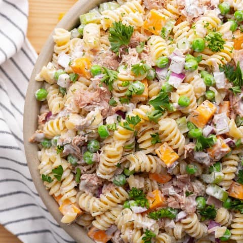 Classic Creamy Tuna Pasta Salad - Noshing With the Nolands