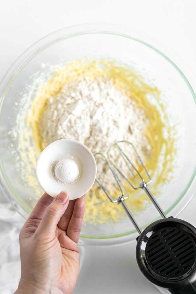 Baking powder in a small dish
