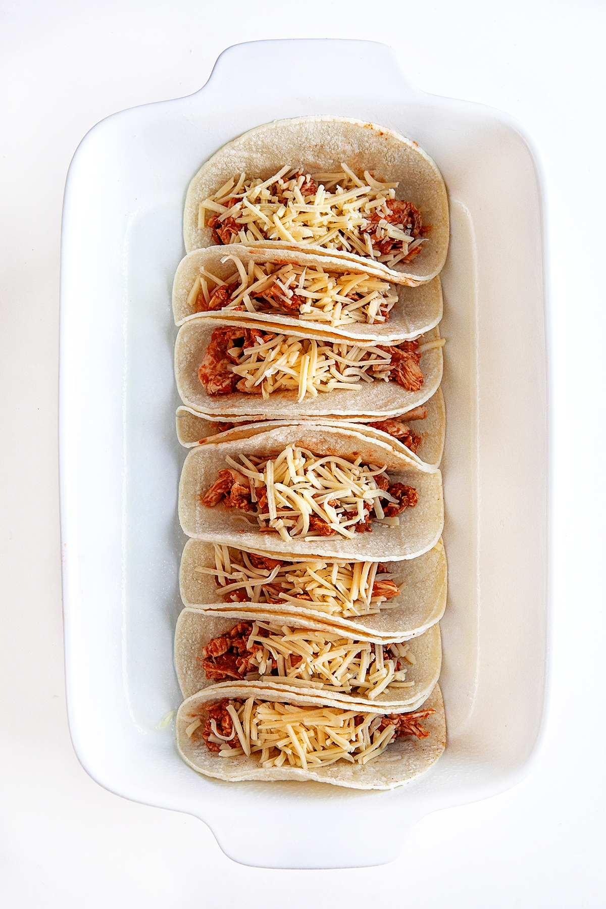 Tacos ready to go in the oven