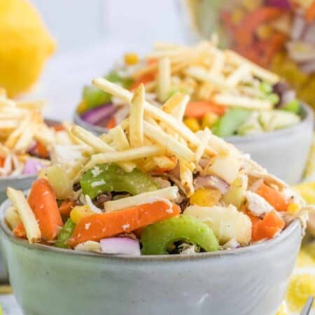 Brazilian Chicken Salad in bowls.