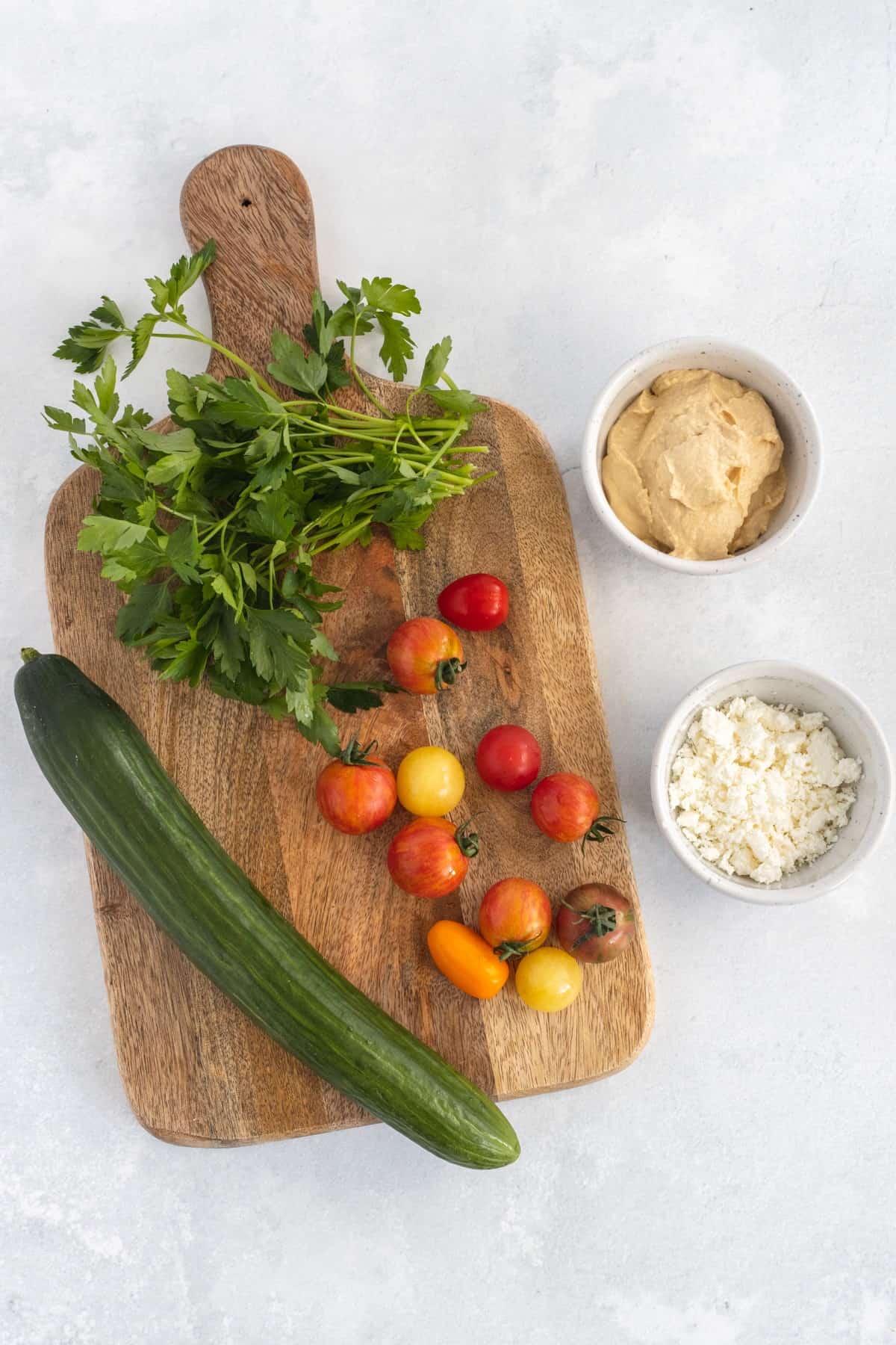 Ingredients for Cucumber Hummus Bites