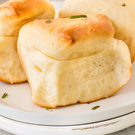 Rolls on a plate.