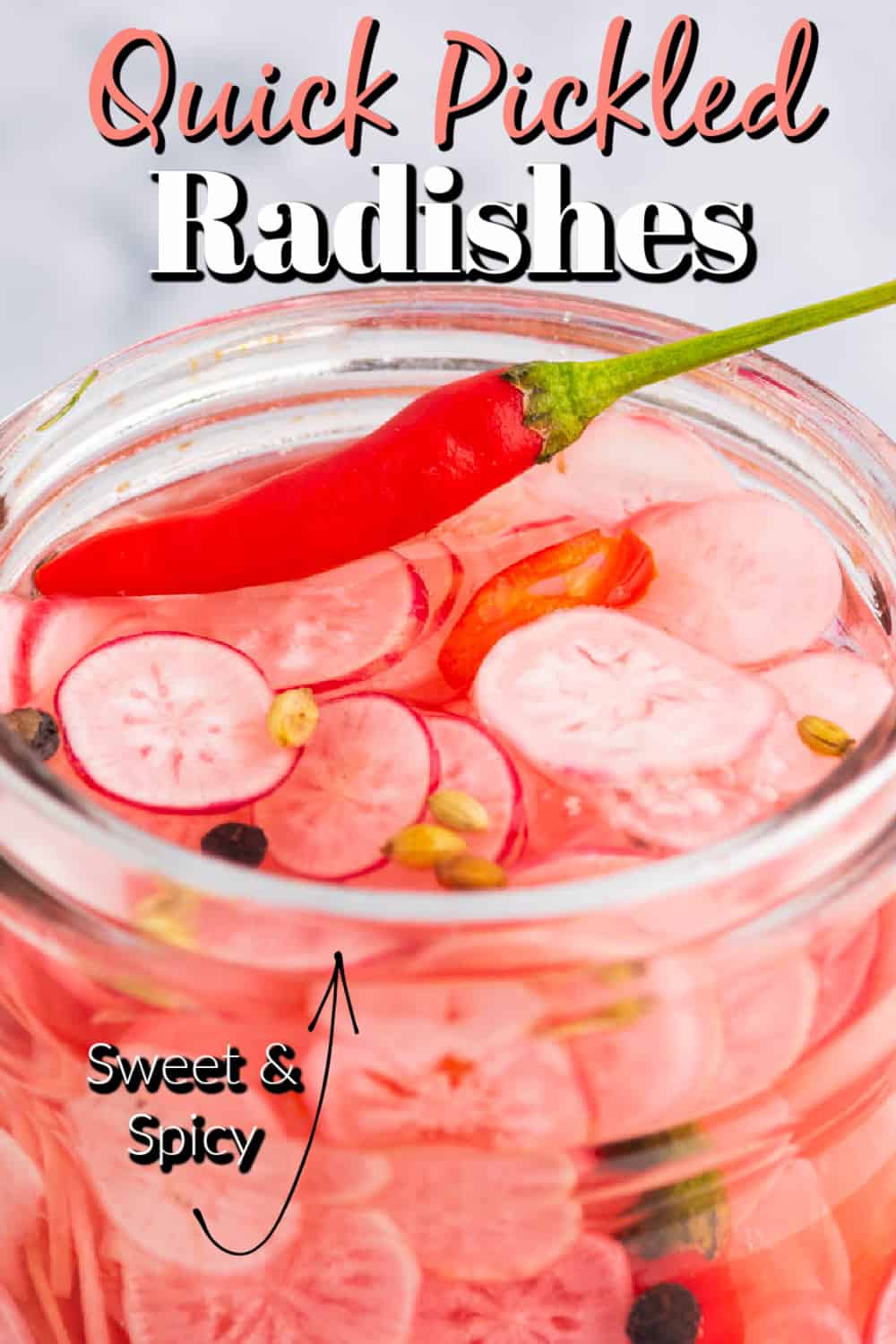 Quick Pickled Radishes (Sweet and Spicy) Pin