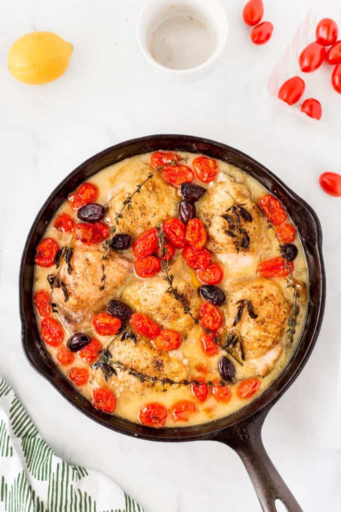 Skillet Chicken with Olives & Tomatoes - NWTN