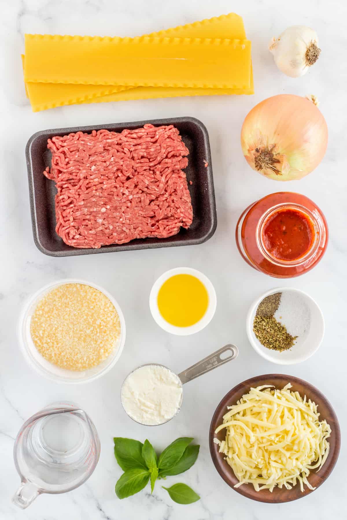 Ingredients for skillet lasagna