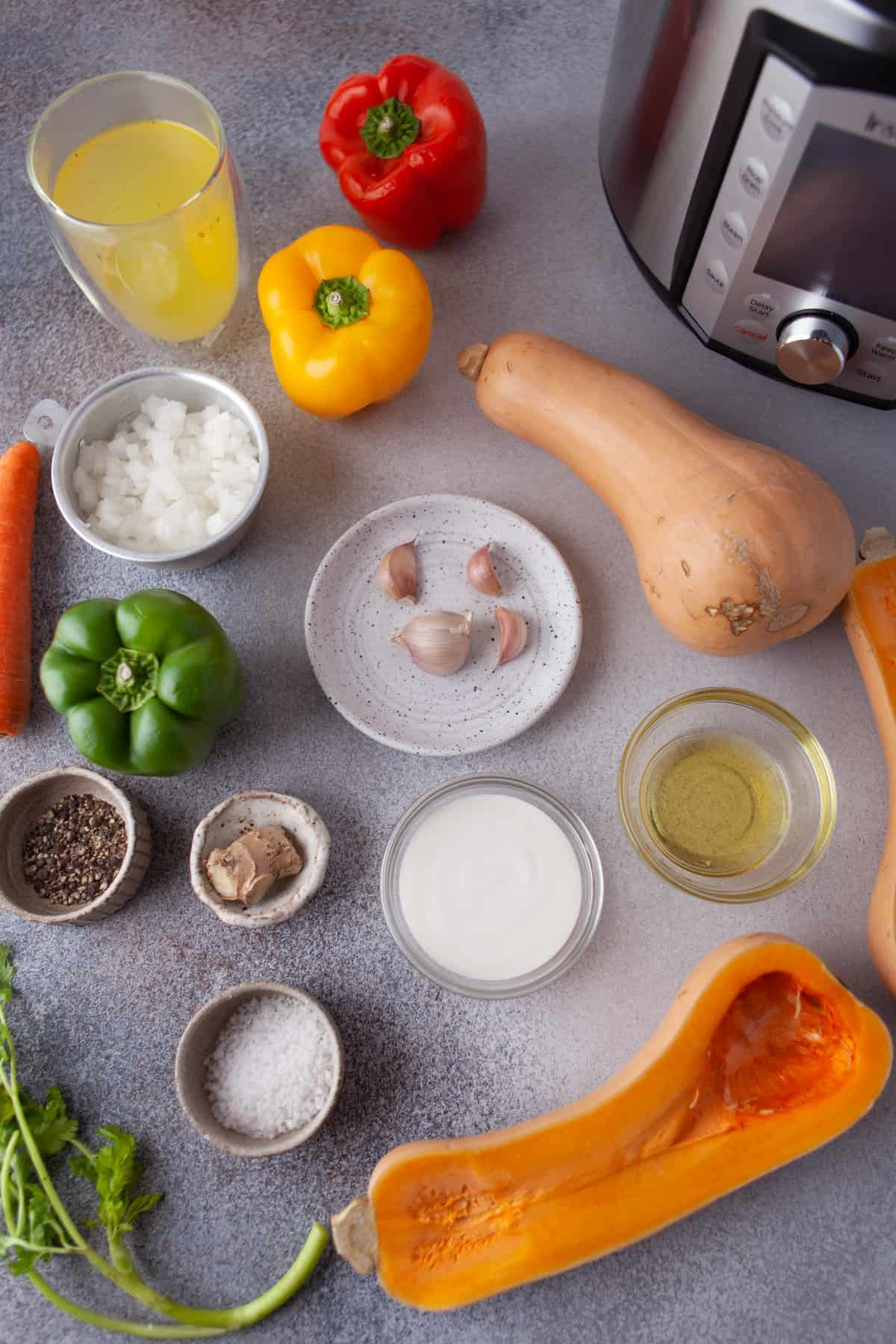 Ingredients for Instant Pot Butternut Squash Soup