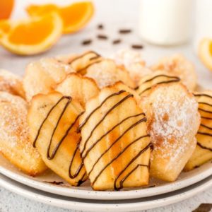 Various Madeleine Cookies on a plate