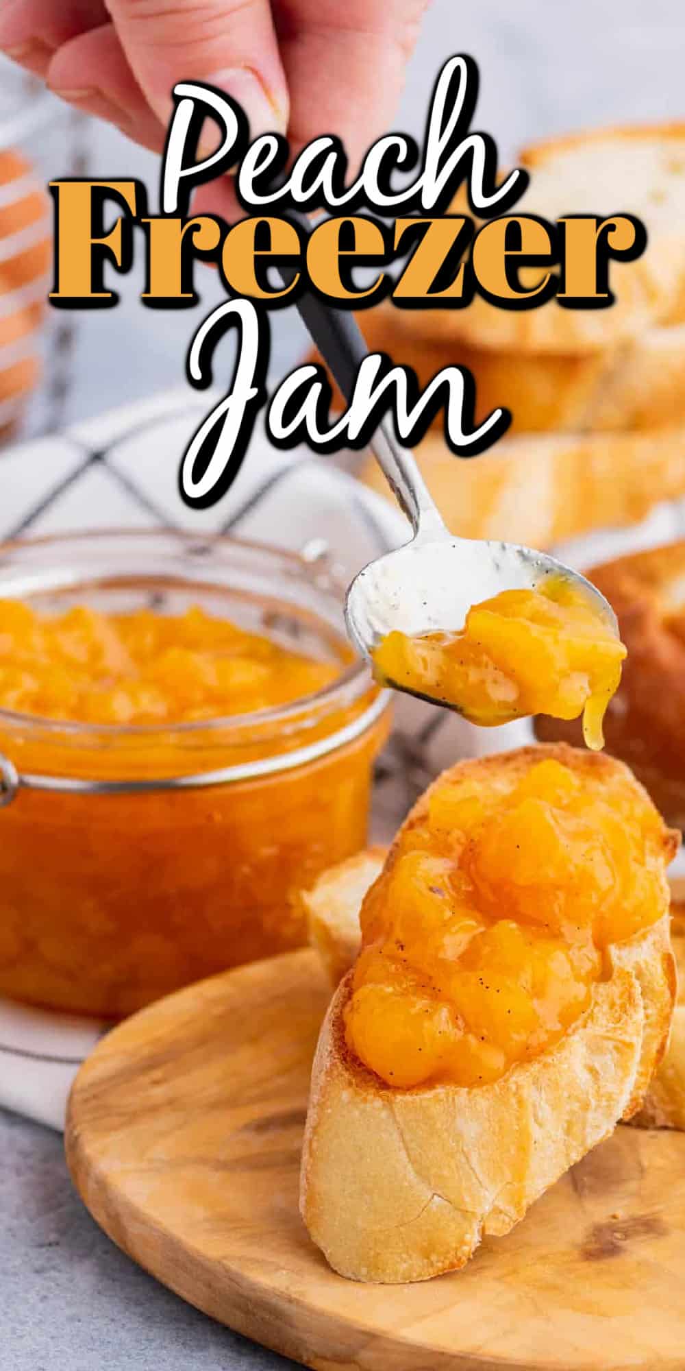 Easy Vanilla Peach Freezer Jam Pin