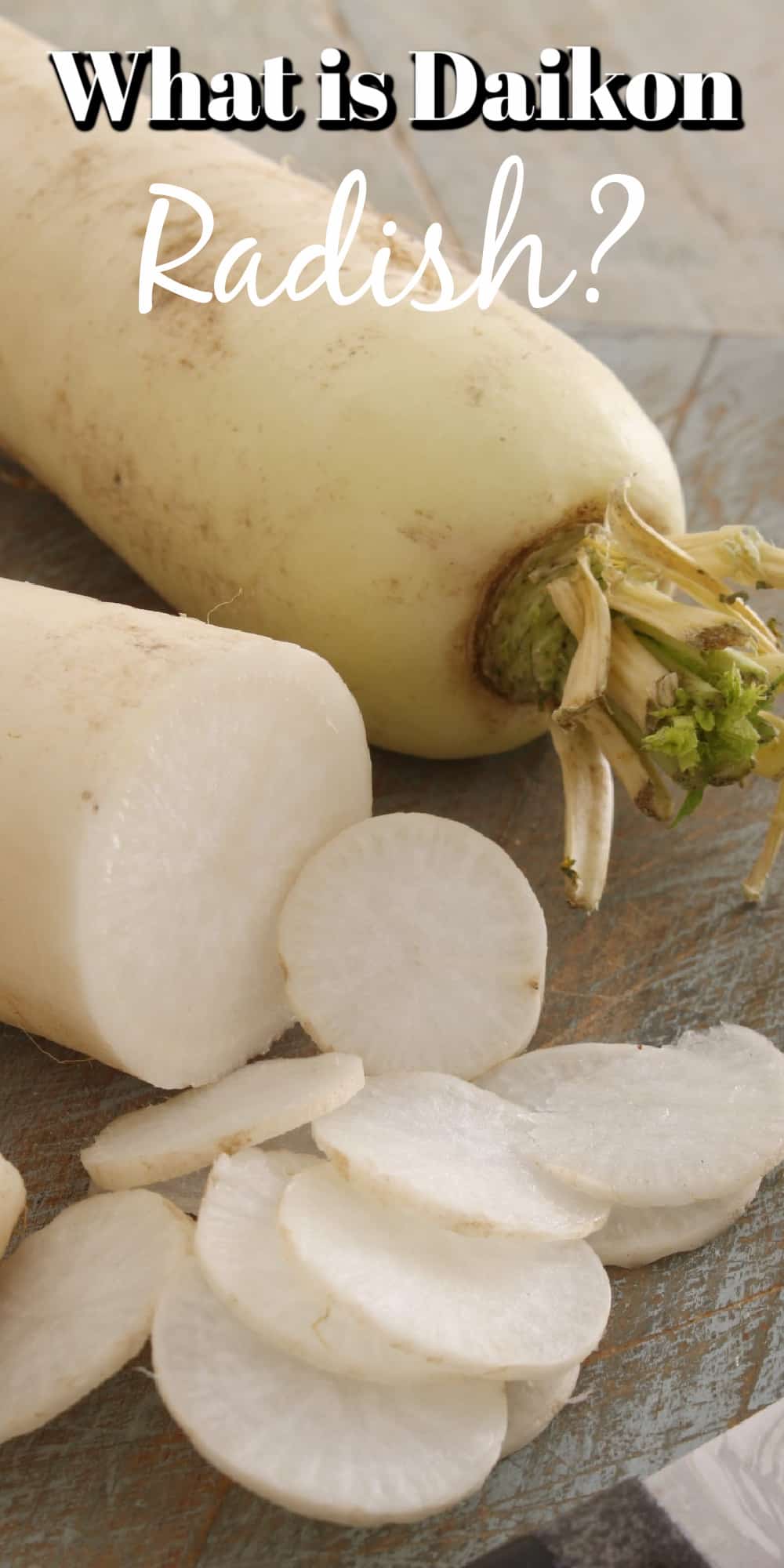 preparing fresh white radish made into a pin