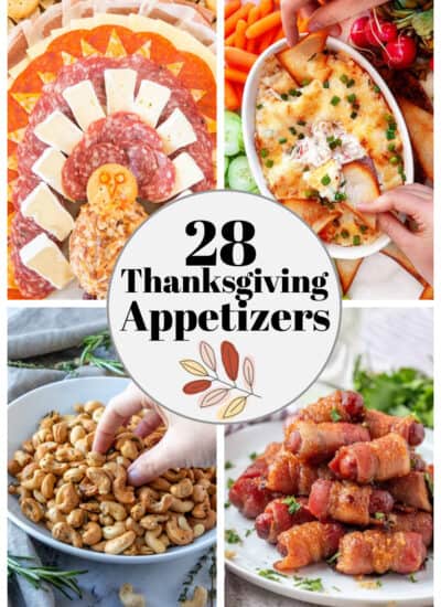 Collage of appetizers for Thanksgiving