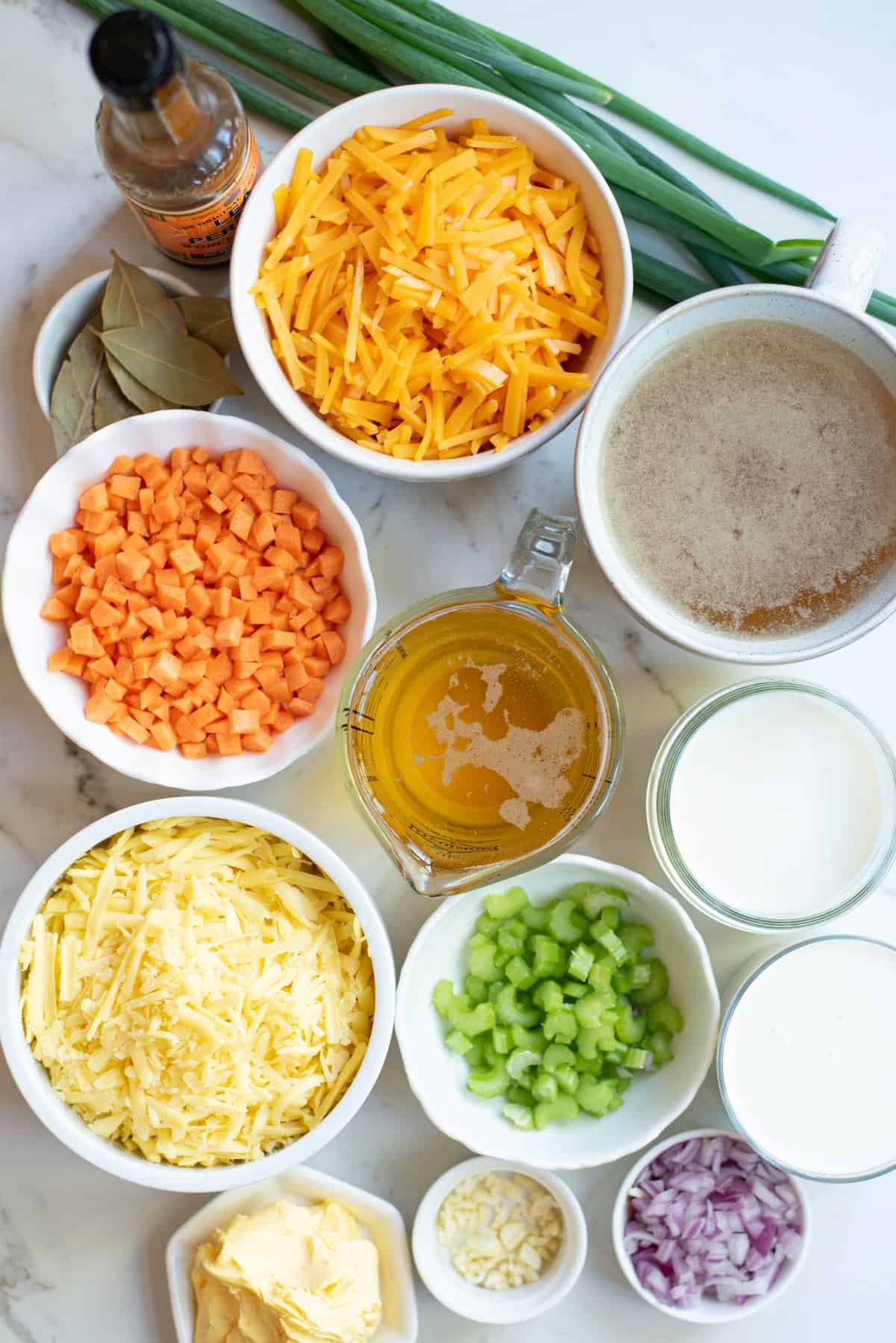 Ingredients for beer cheese soup