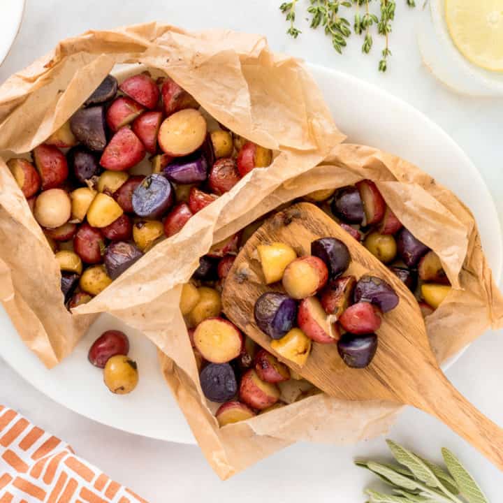 Creamer Potatoes en Papillote