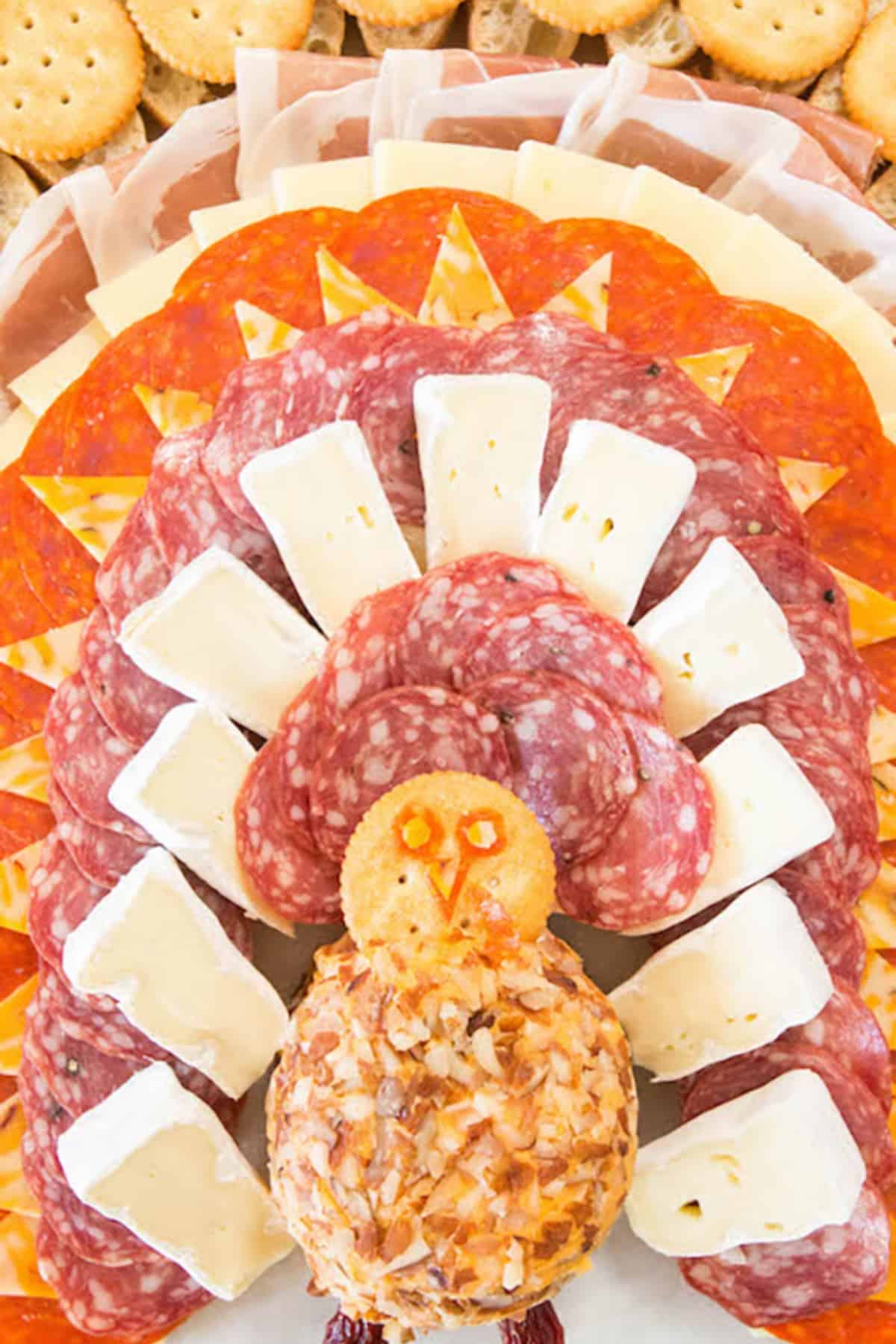 Thanksgiving turkey meat and cheese platter