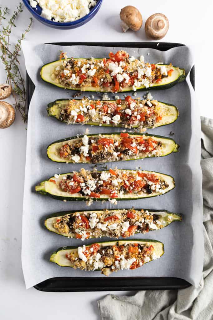 Noshing With the Nolands - Delicious Vegetarian Stuffed Zucchini
